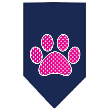 UNCONDITIONAL LOVE Pink Swiss Dot Paw Screen Print Bandana Navy Blue large UN847724